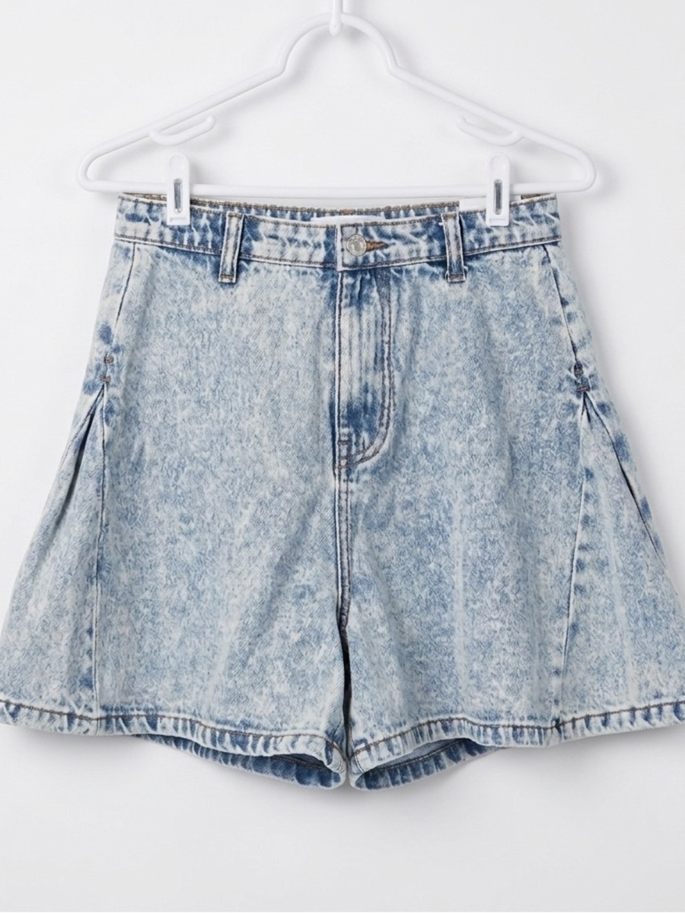 NWT Hustle N Holla Women’s Rain Jean Shorts Acid Wash Size 6/28 High Rise Retro